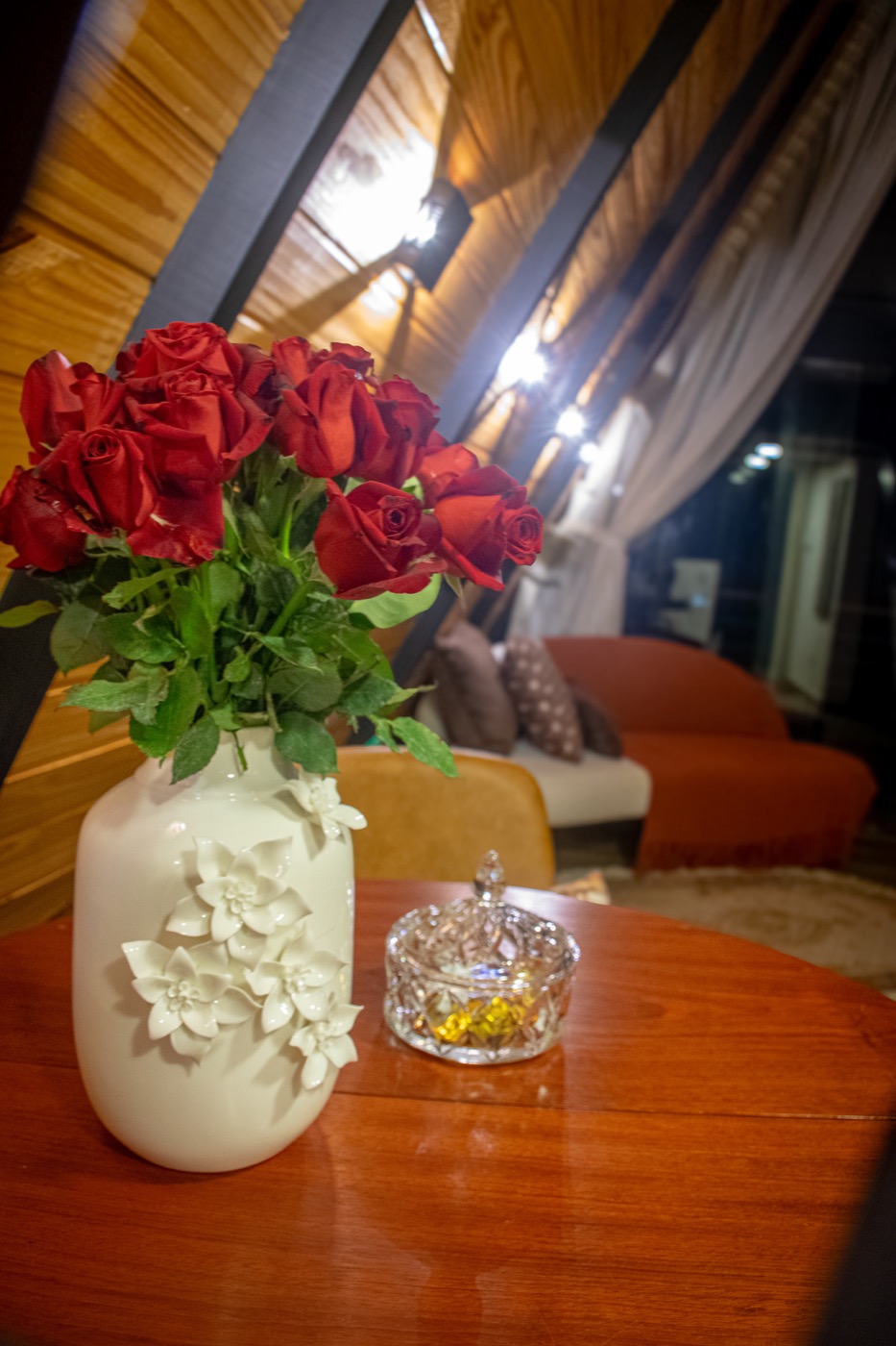 Rosas vermelhas à noite