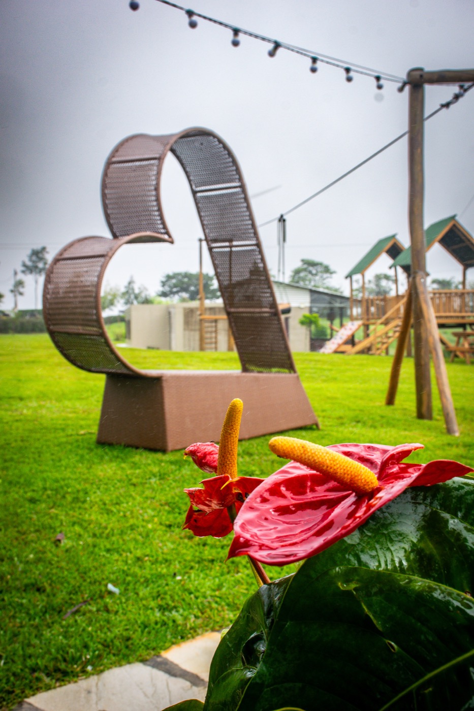 Espreguiçadeira em A no jardim